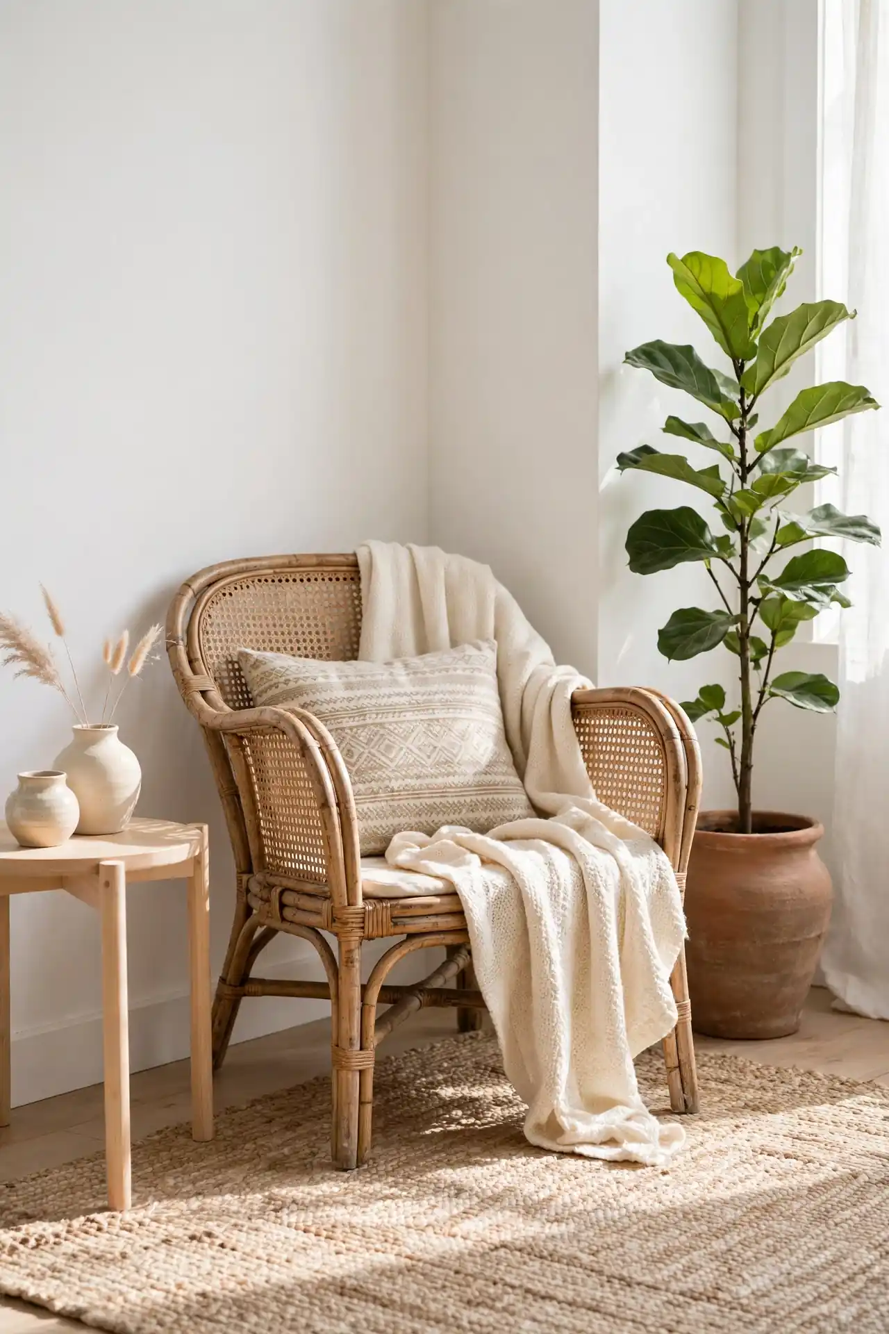 Thrifted Rattan Armchair