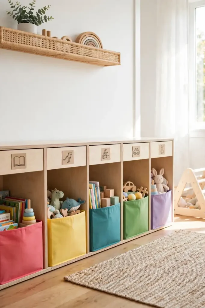 Playroom Book Bins