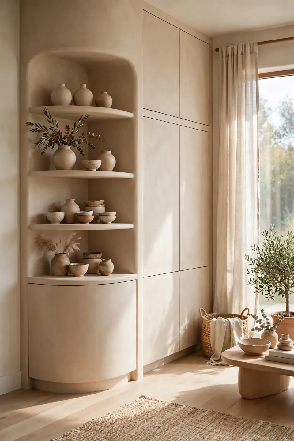 Rounded Corner Cabinets