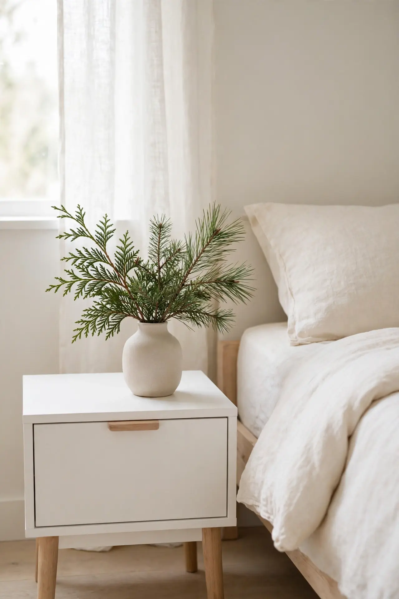 Evergreen Sprig Bedside Vase