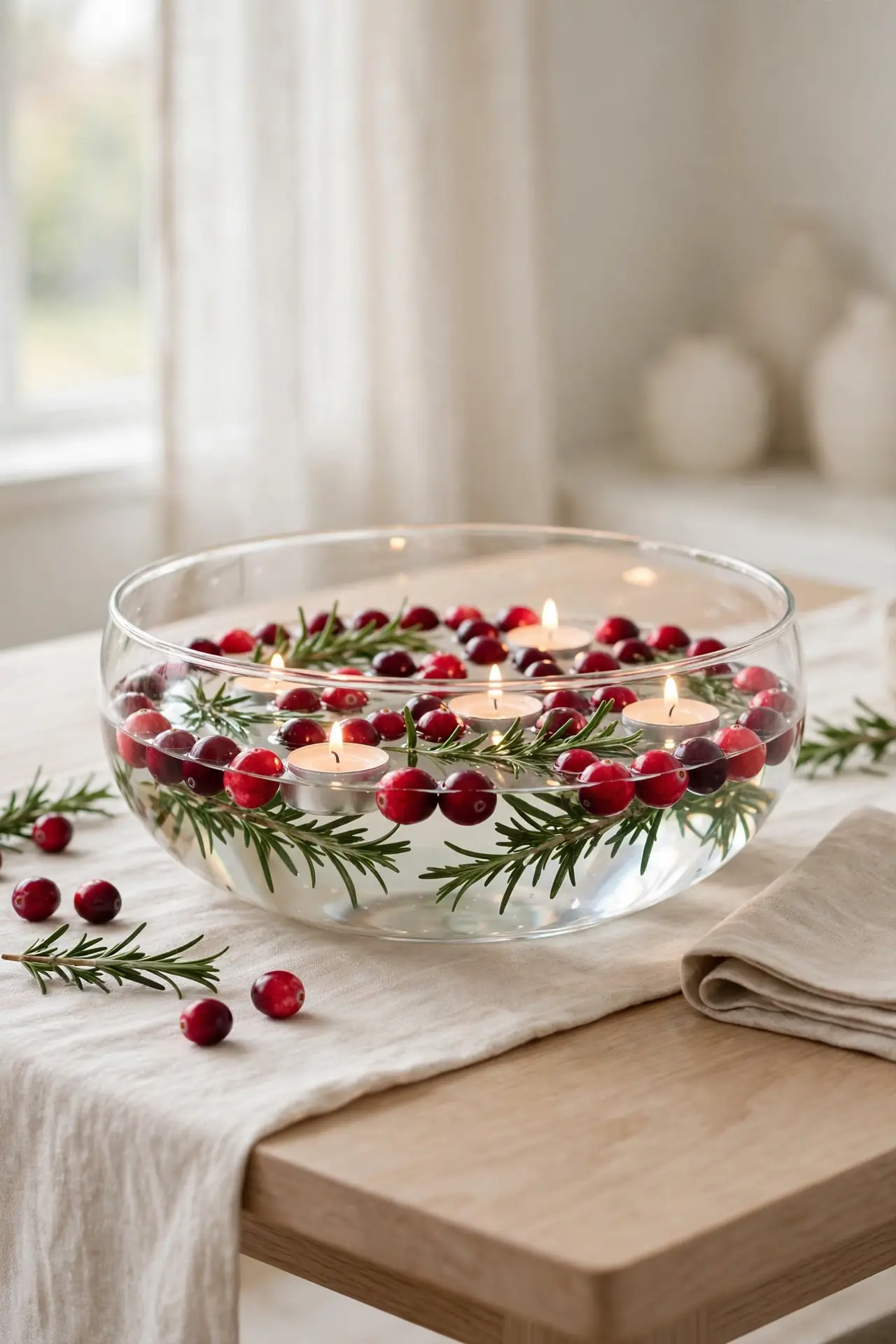Cranberry Floating Candles