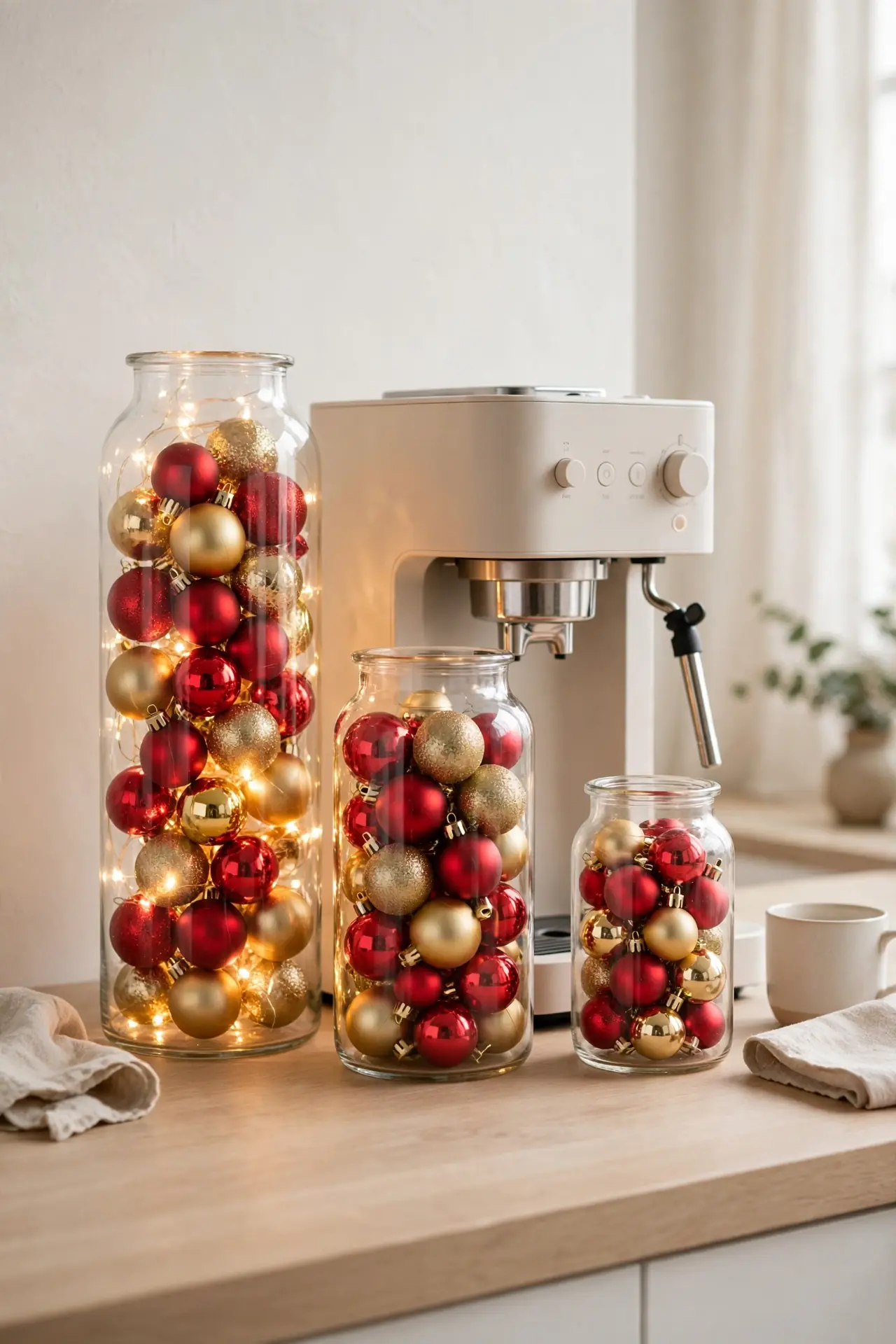 Ornament Filled Jars