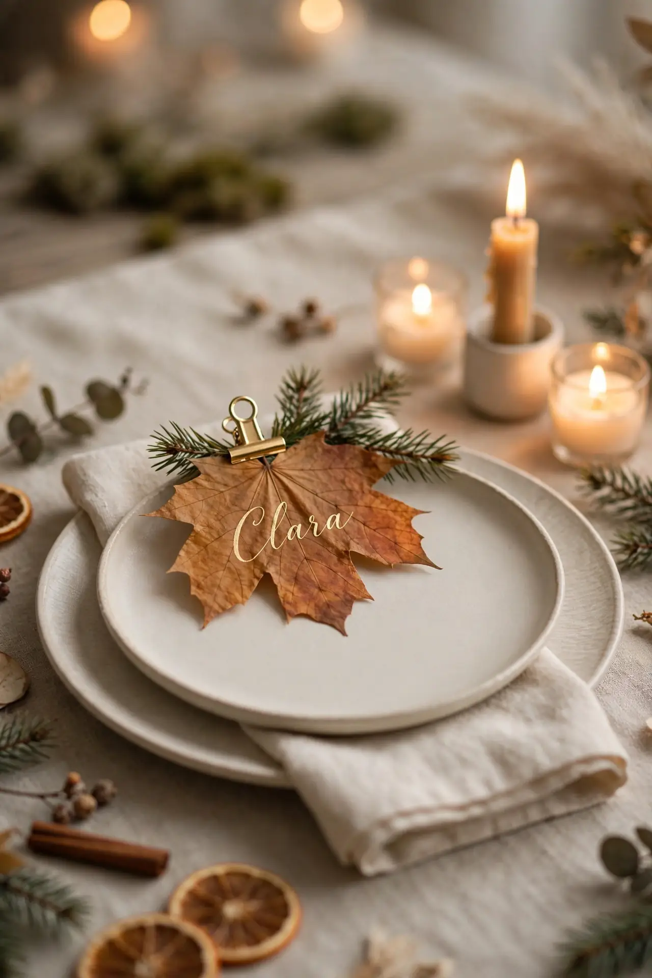 Pressed Leaf Placecards
