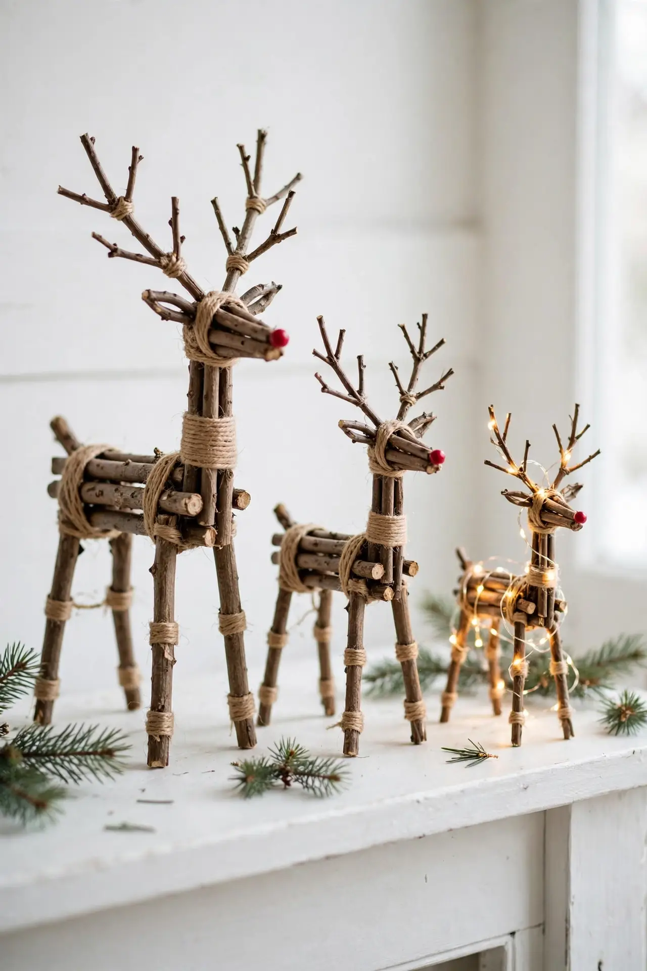 Twig Reindeer Figures
