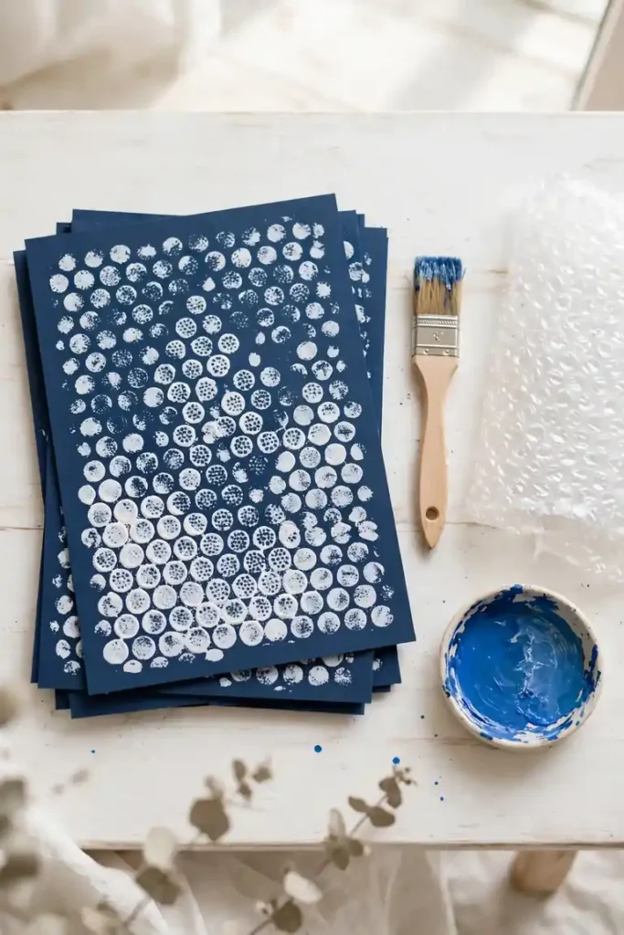Bubble Wrap Snow Prints