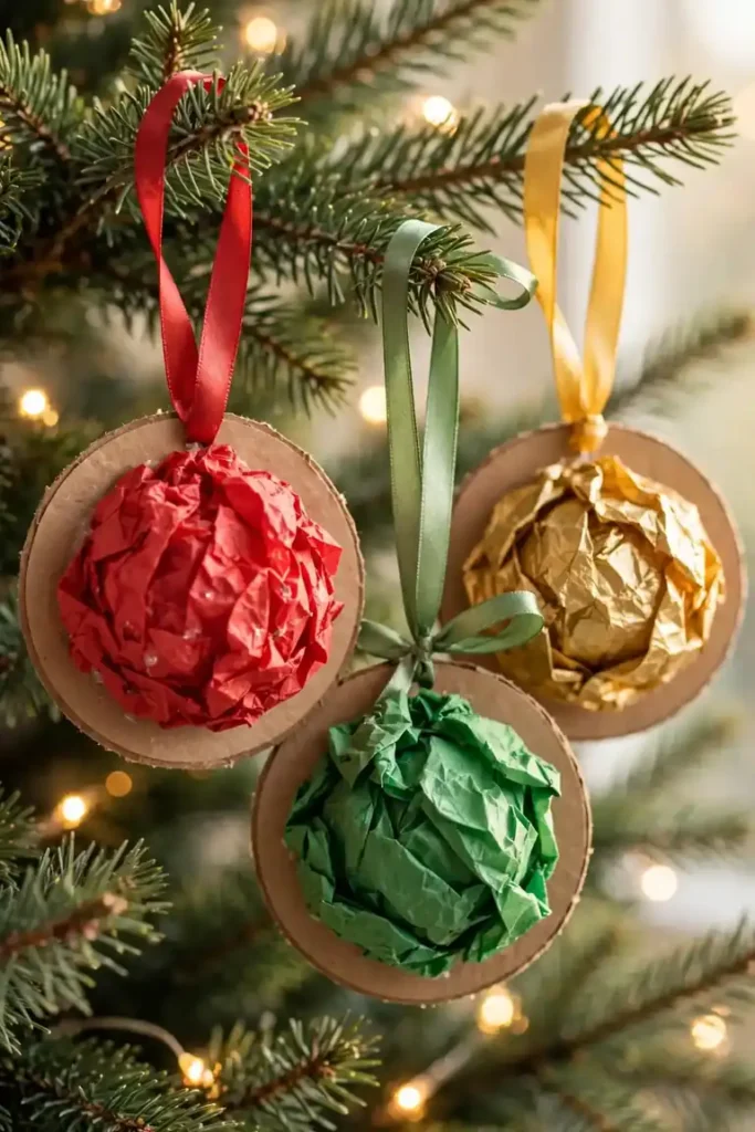Crumpled Paper Ornaments