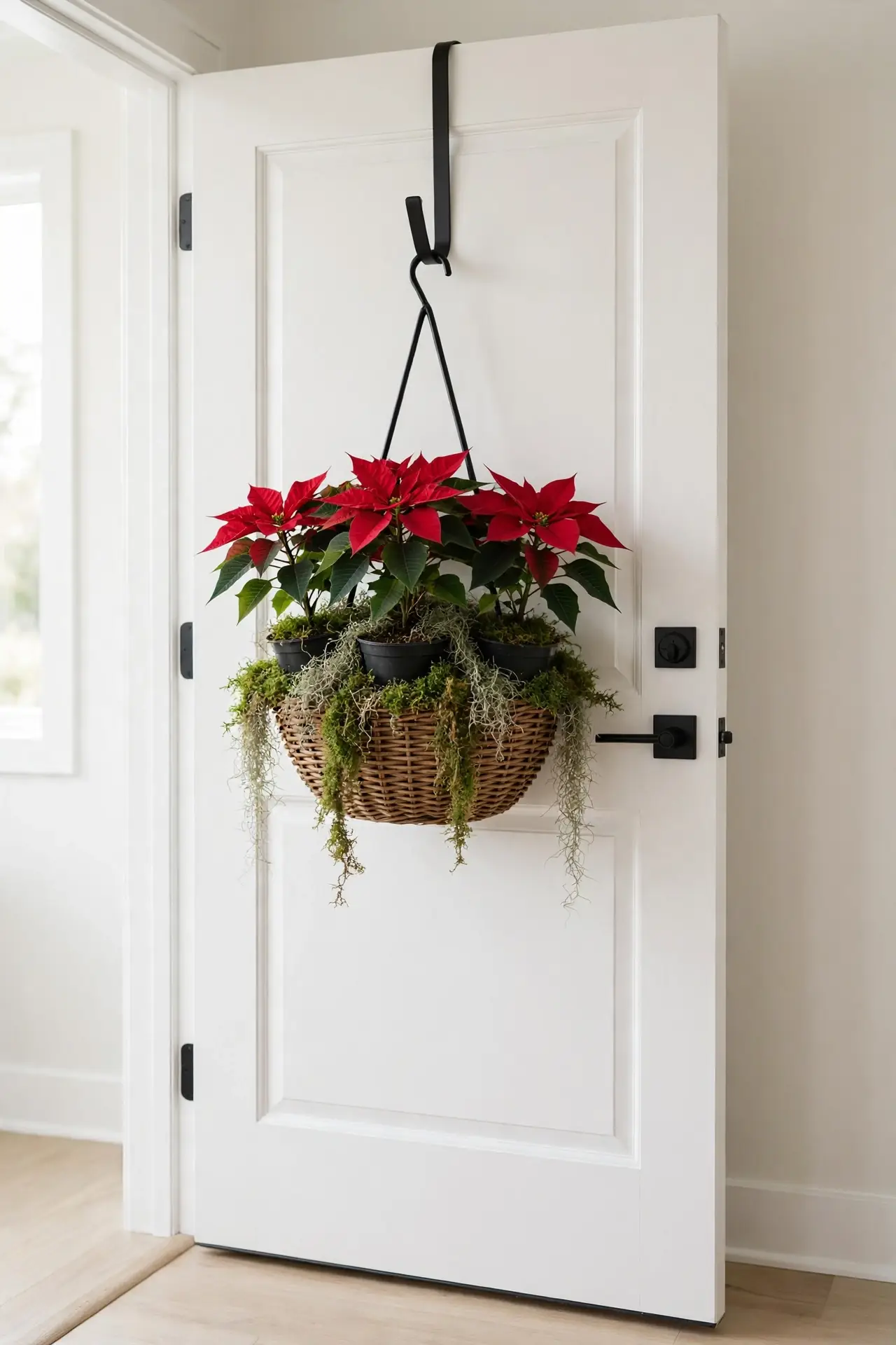 Poinsettia Door Basket