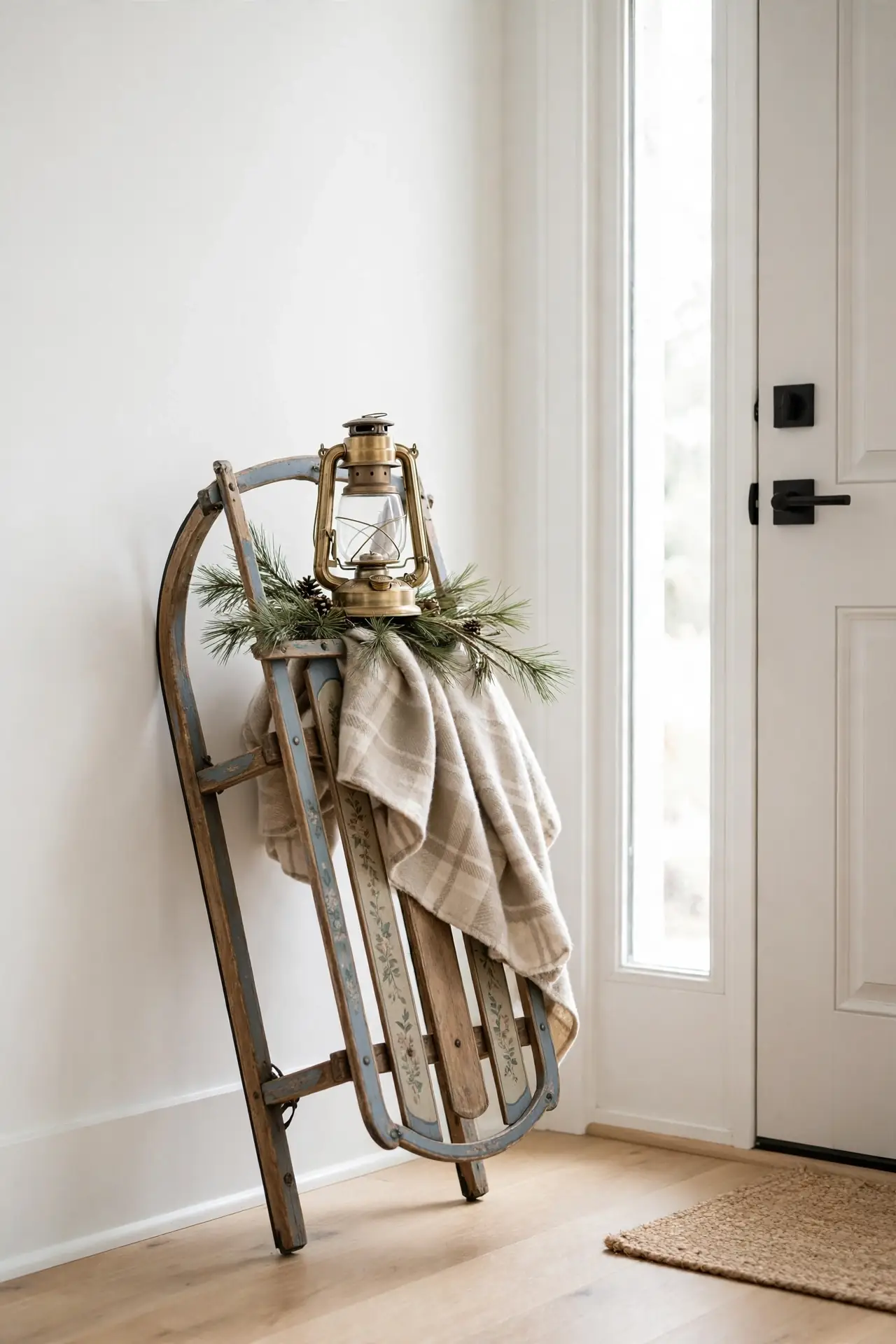 Wooden Sled Accent