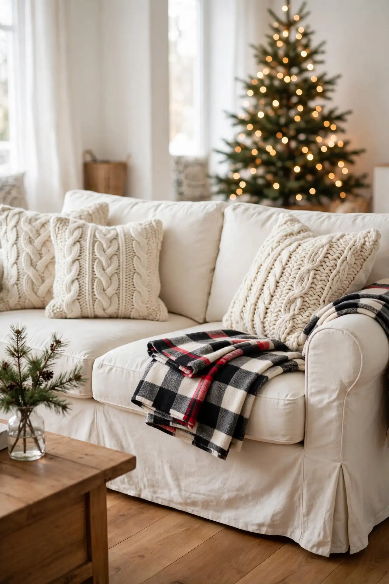 Cream Knit Pillows