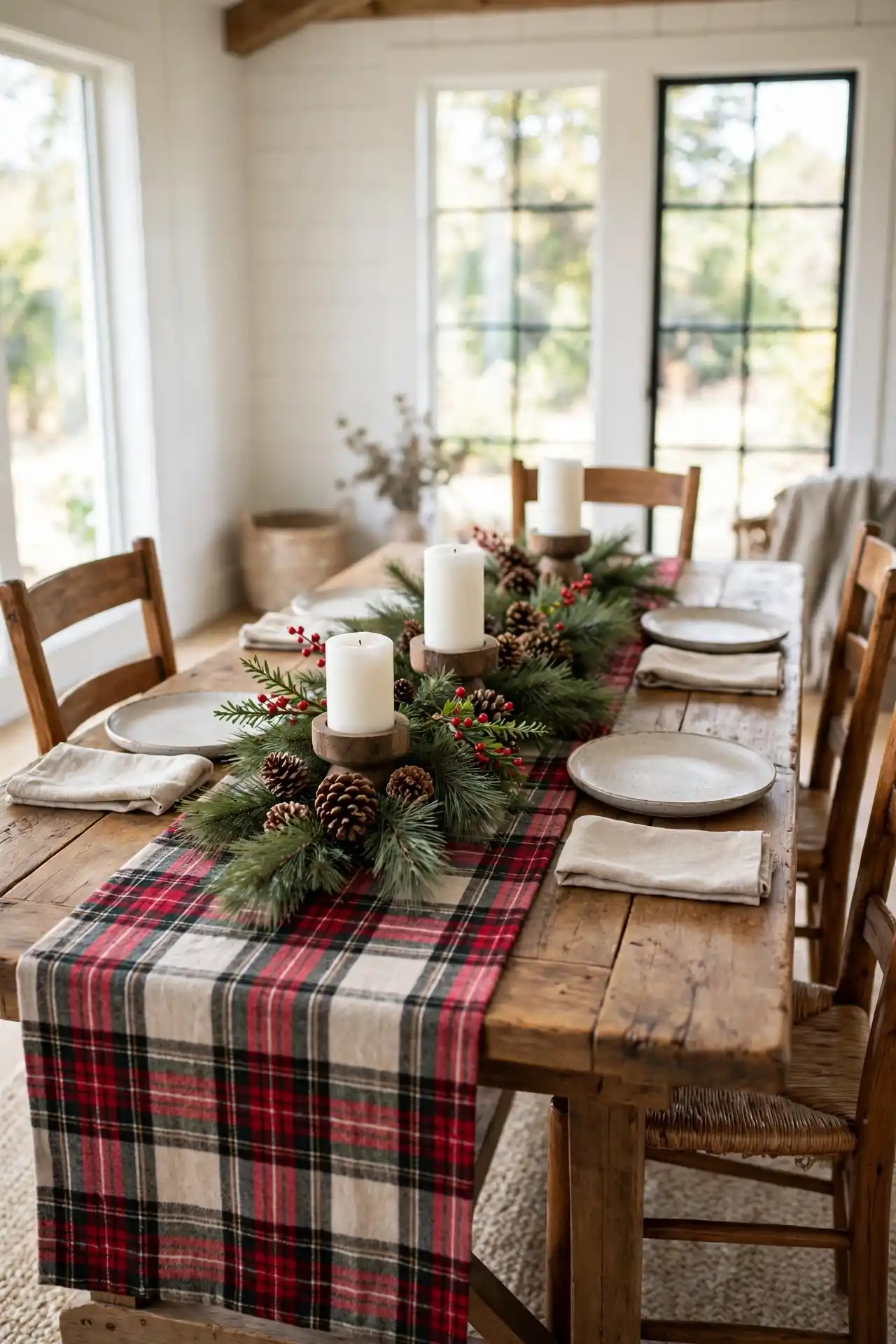 Plaid Table Centerpiece
