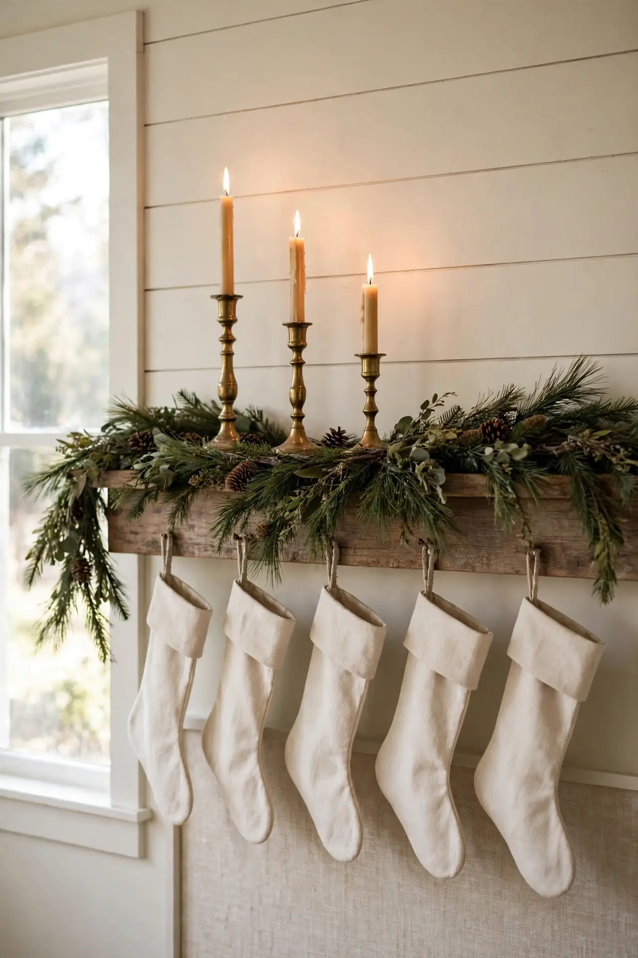 Rustic Pine Mantel