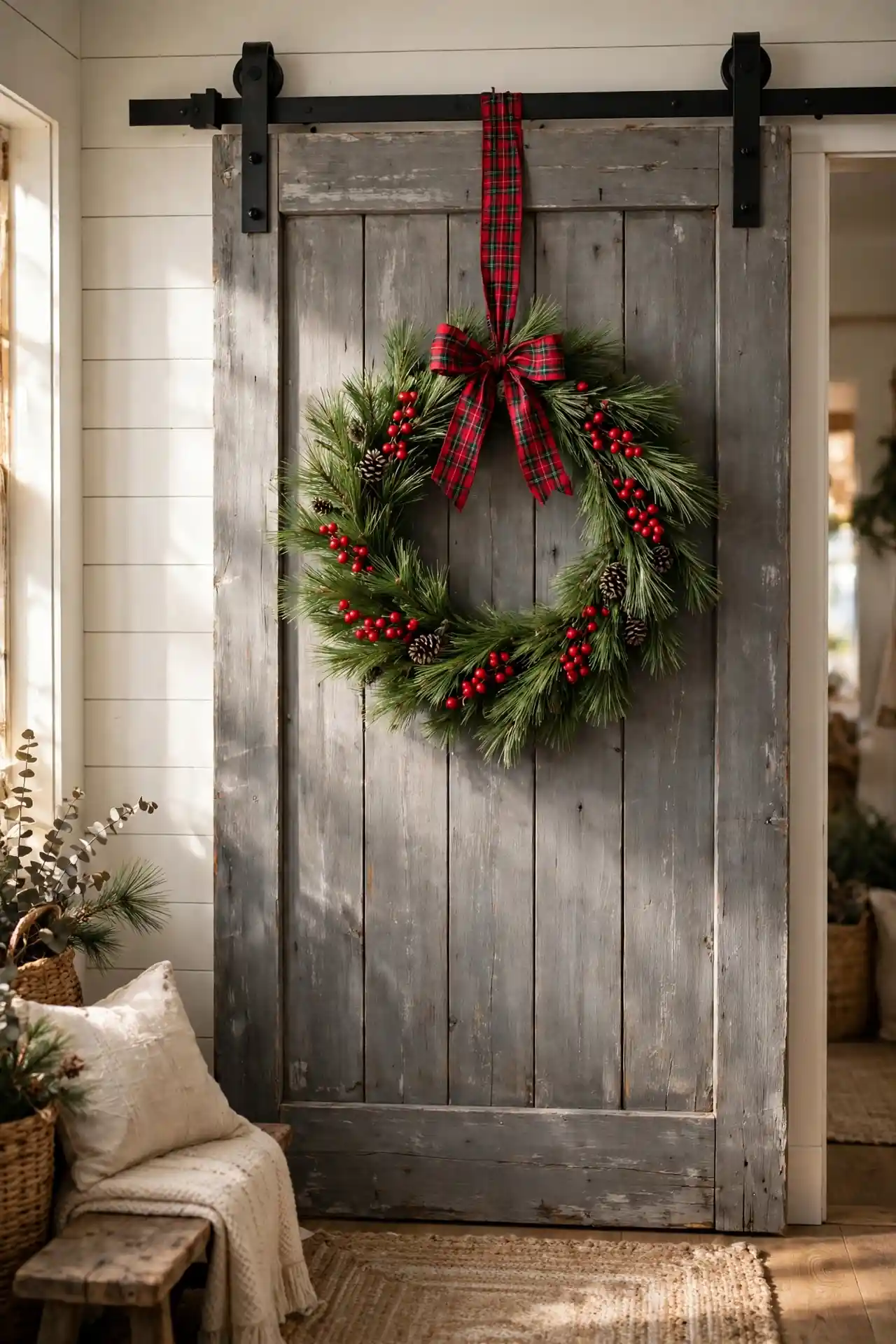 Sliding Barn Door Wreath