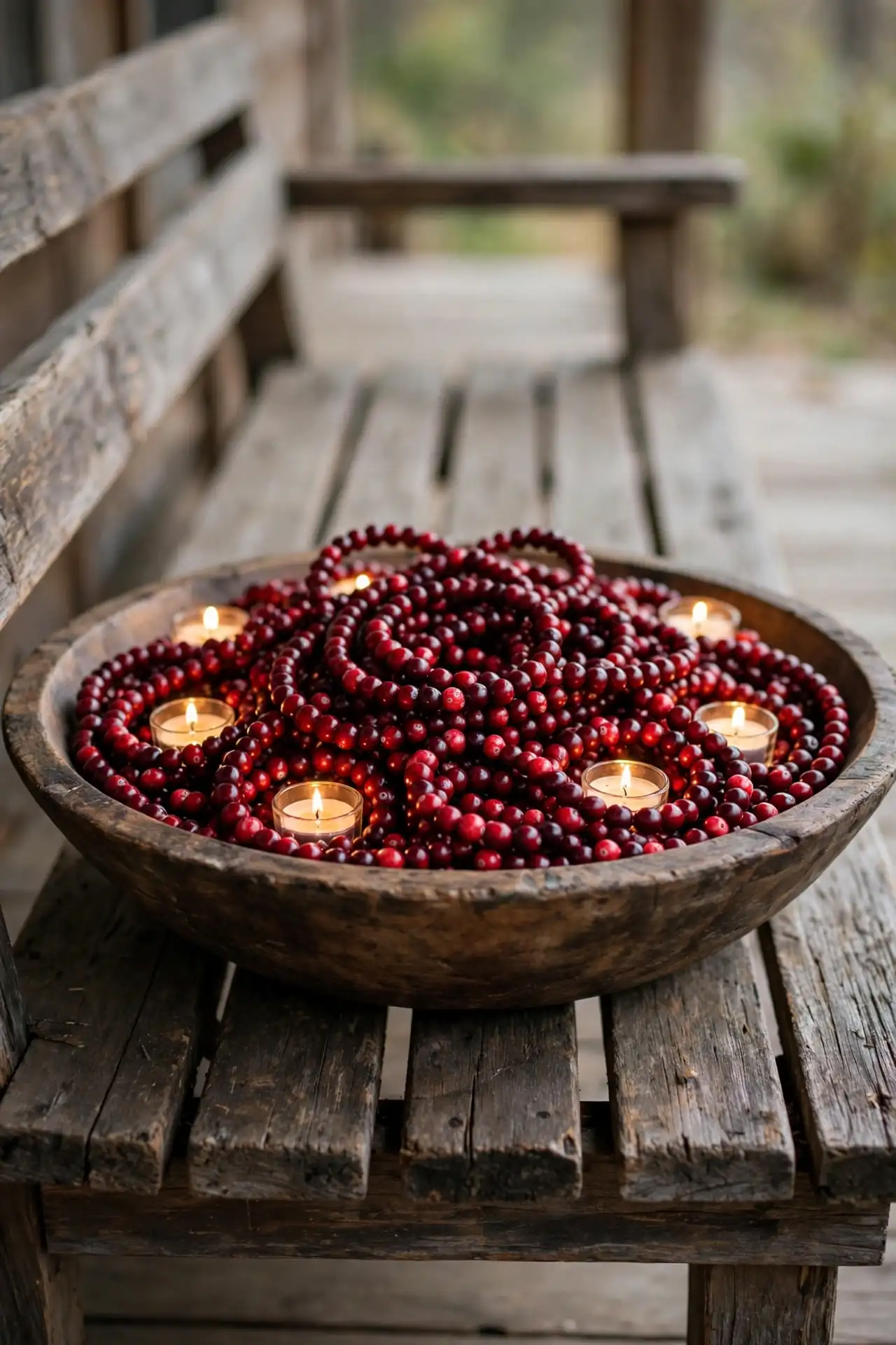 Cranberry Garland Bowls