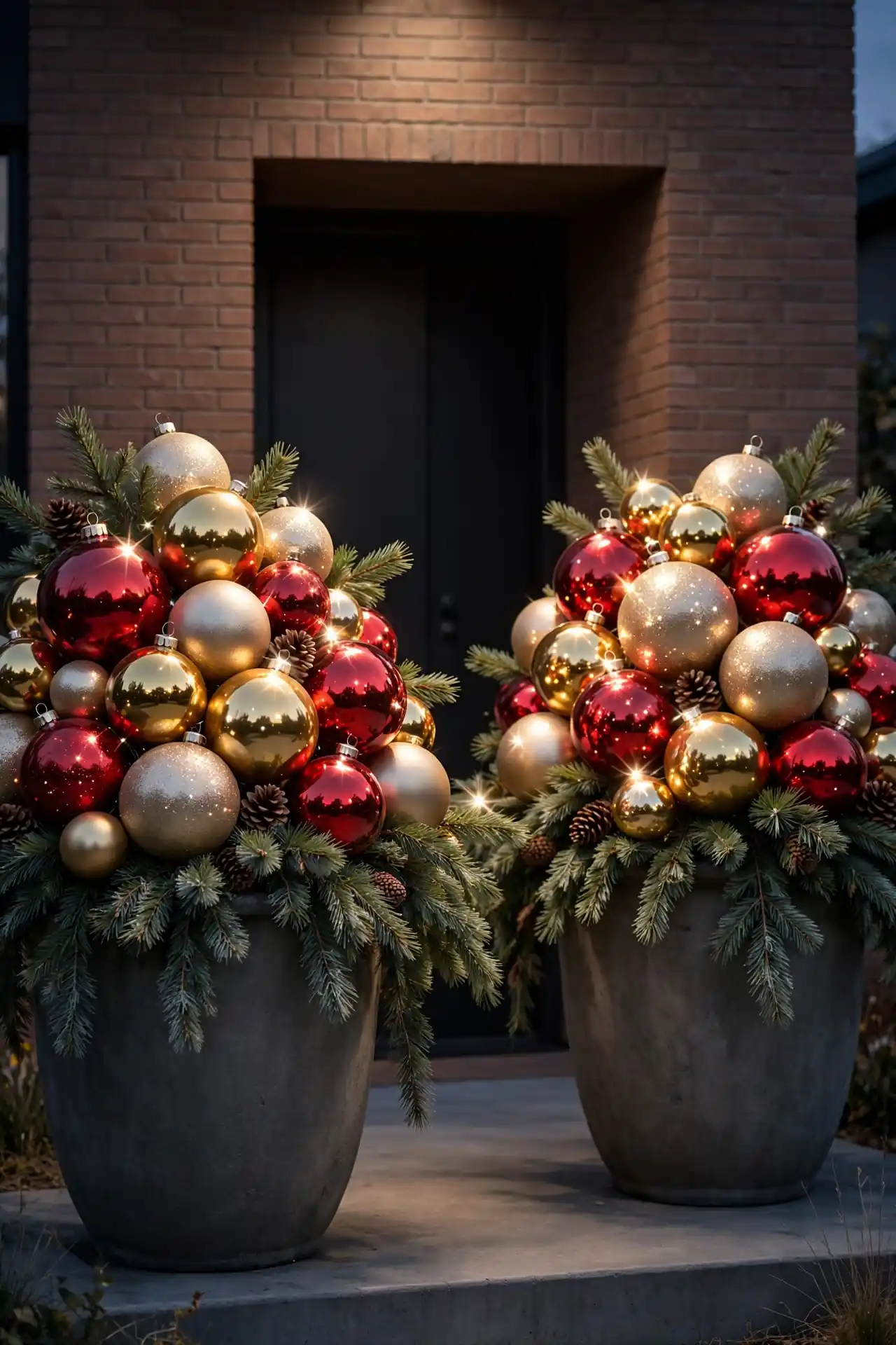 Ornament Filled Urns