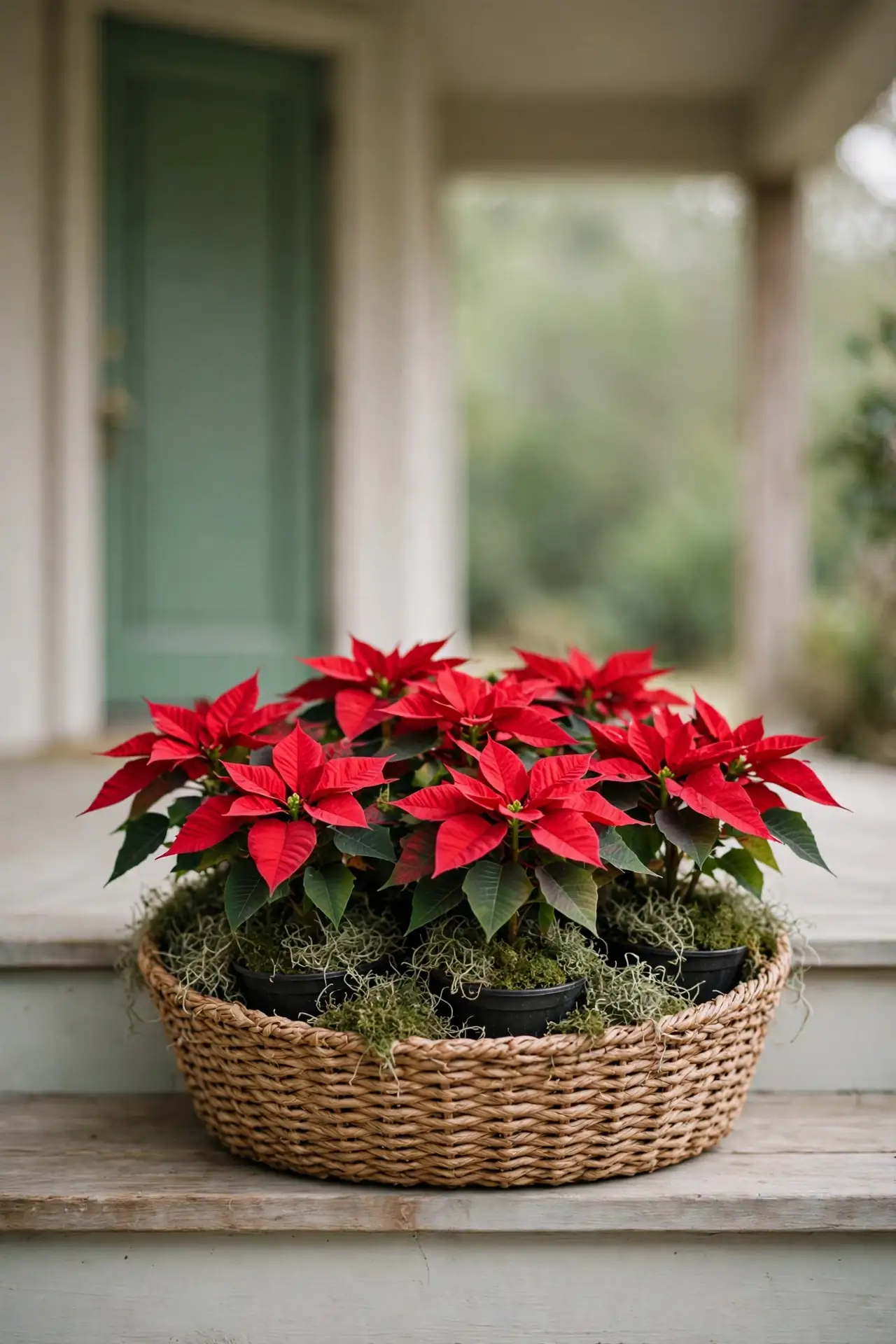 Scarlet Poinsettia Baskets