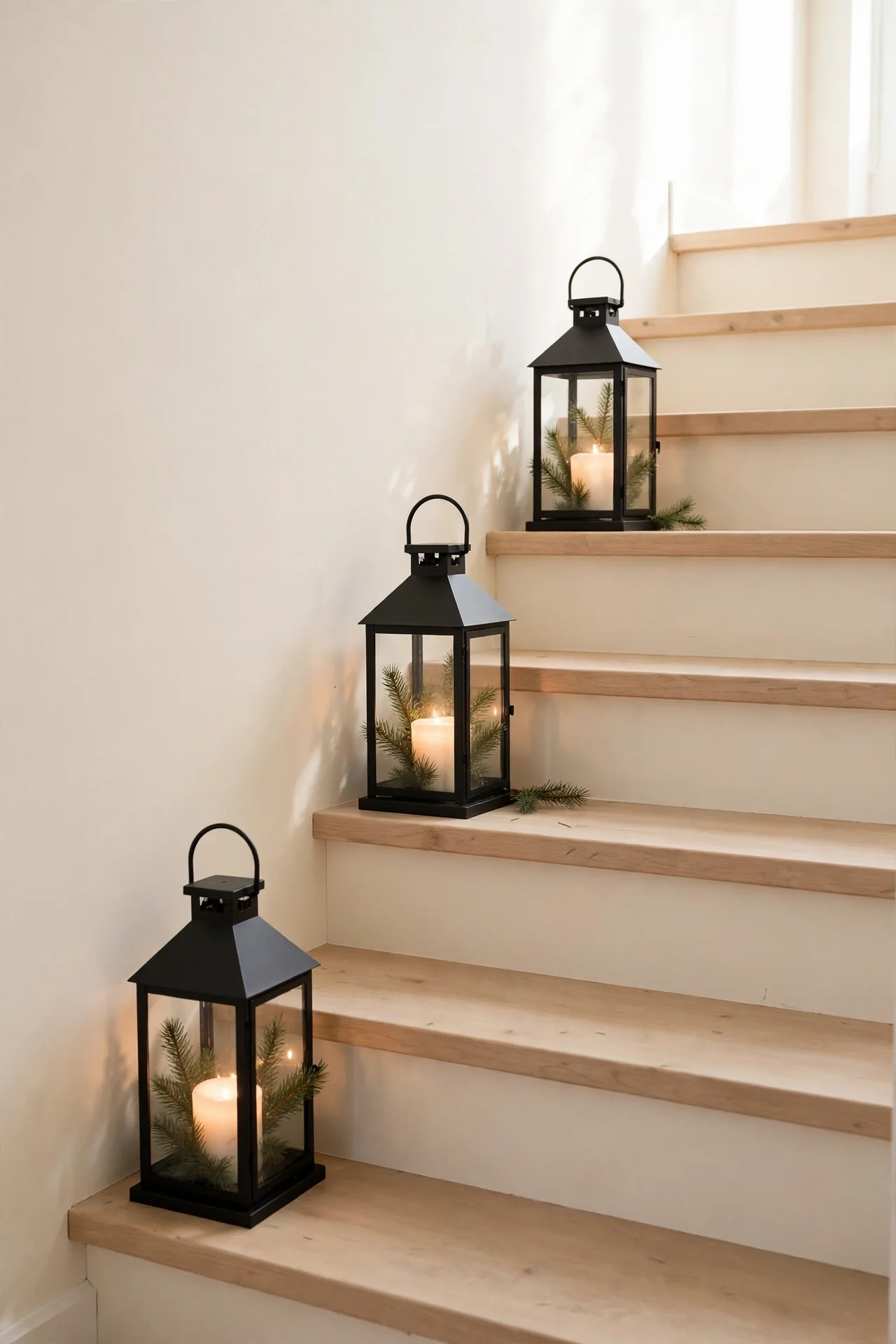 Rustic Lantern Stairs