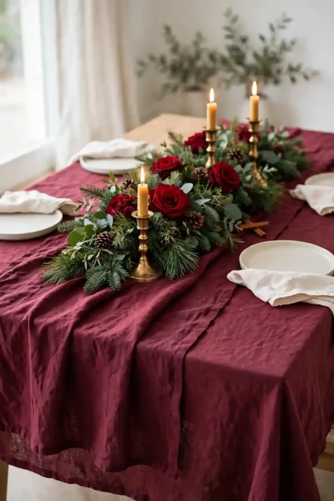 Burgundy Linen Layers