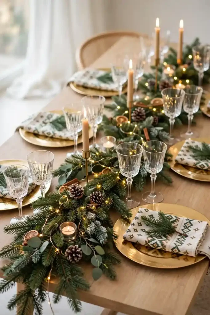 Charming christmas table decor
