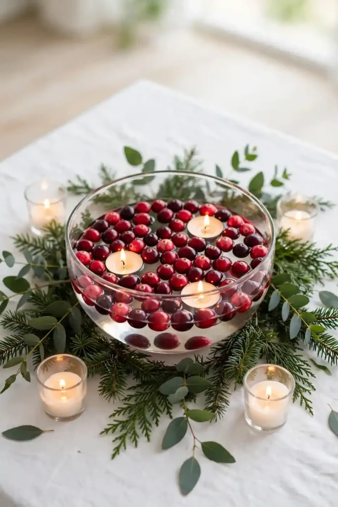 Cranberry Bowl Centerpieces