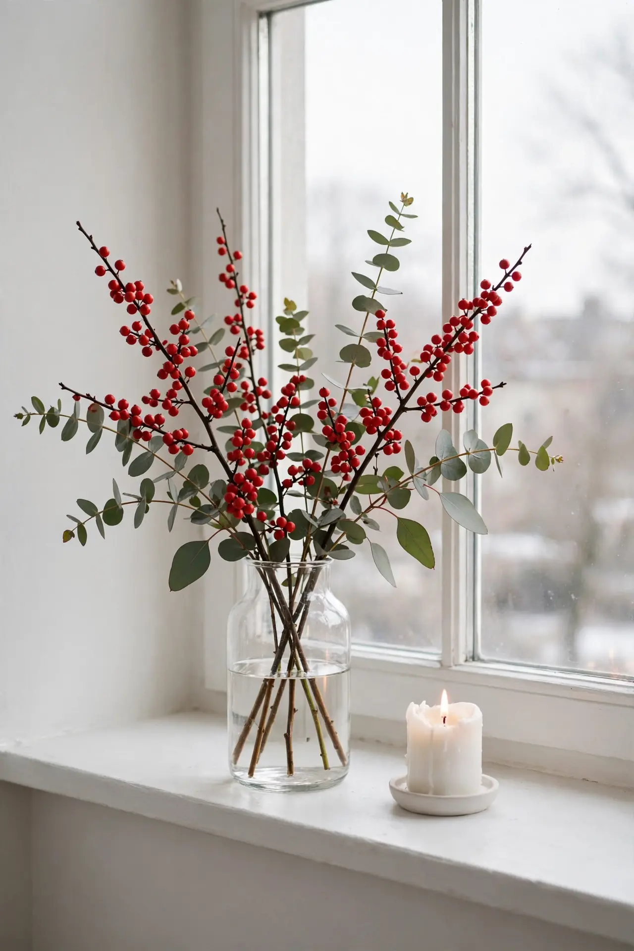 Berry Sprig Window Vignette