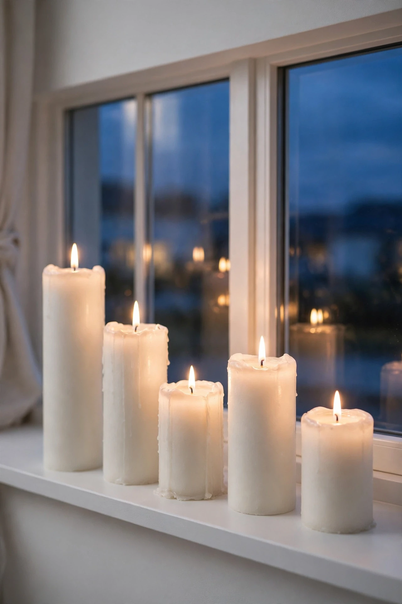 Candlelit Window Evening Glow