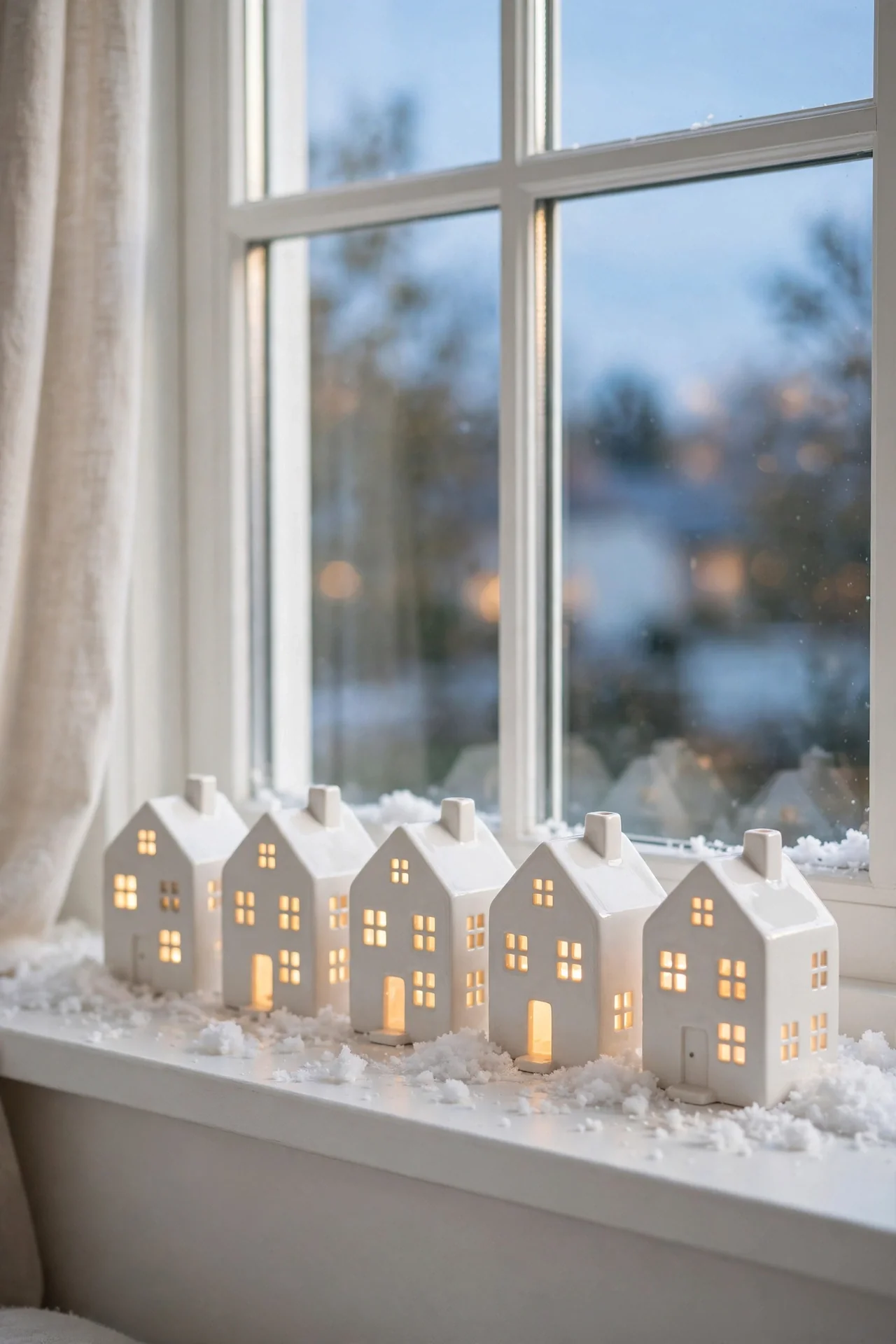 Snow Village Window Scene