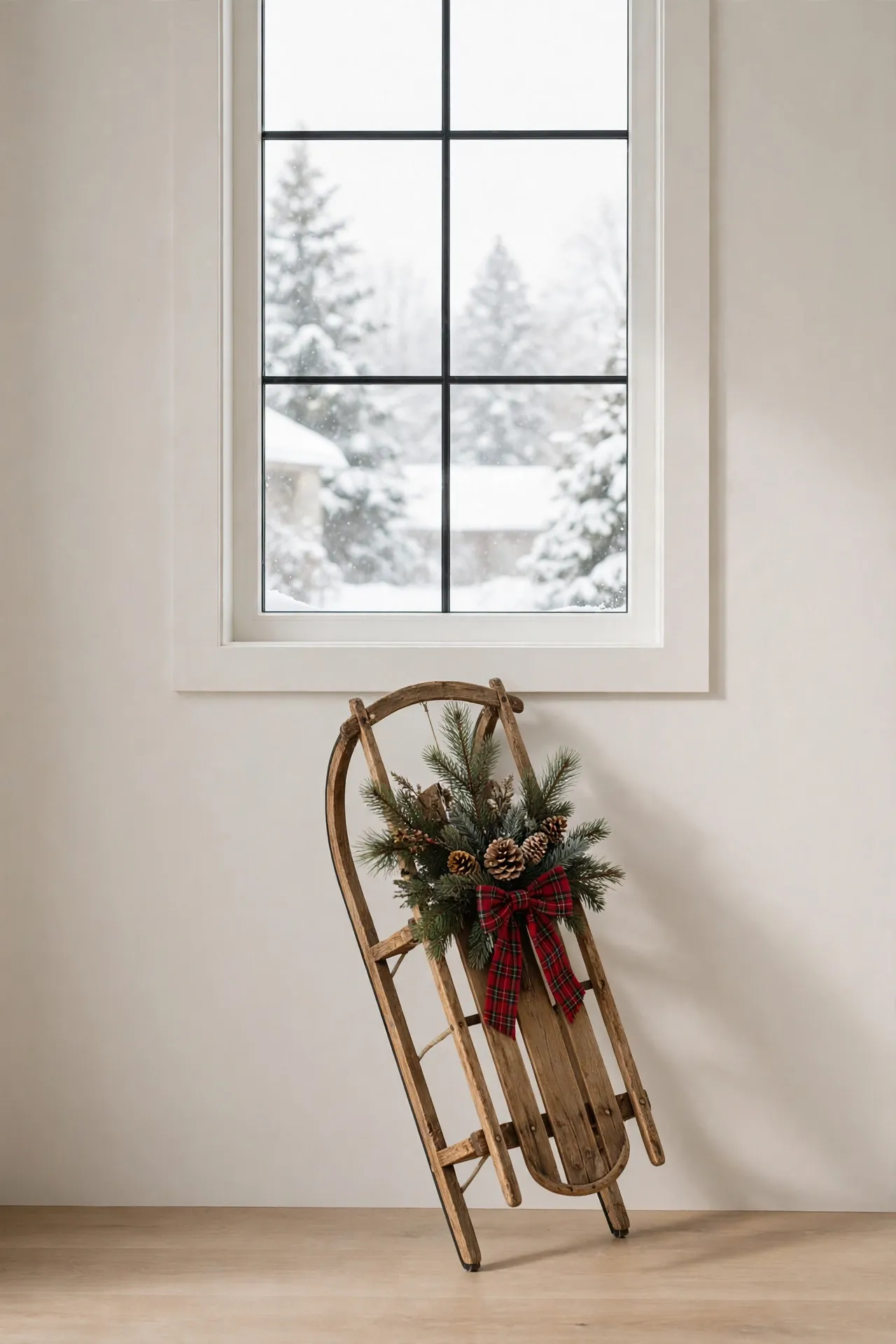 Vintage Sled Window Display