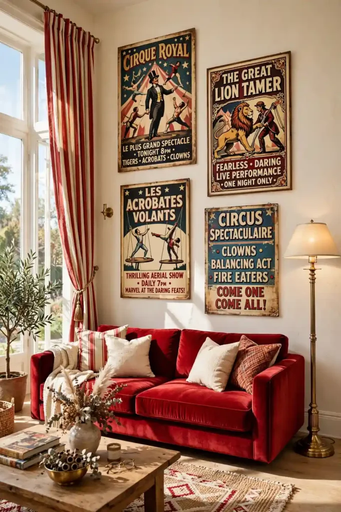 Bold circus aesthetic home decor ideas