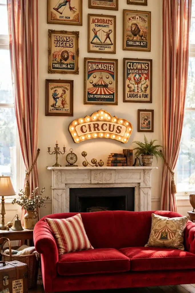 Classic circus aesthetic home decor ideas