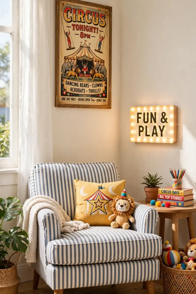 Playful circus aesthetic home decor ideas
