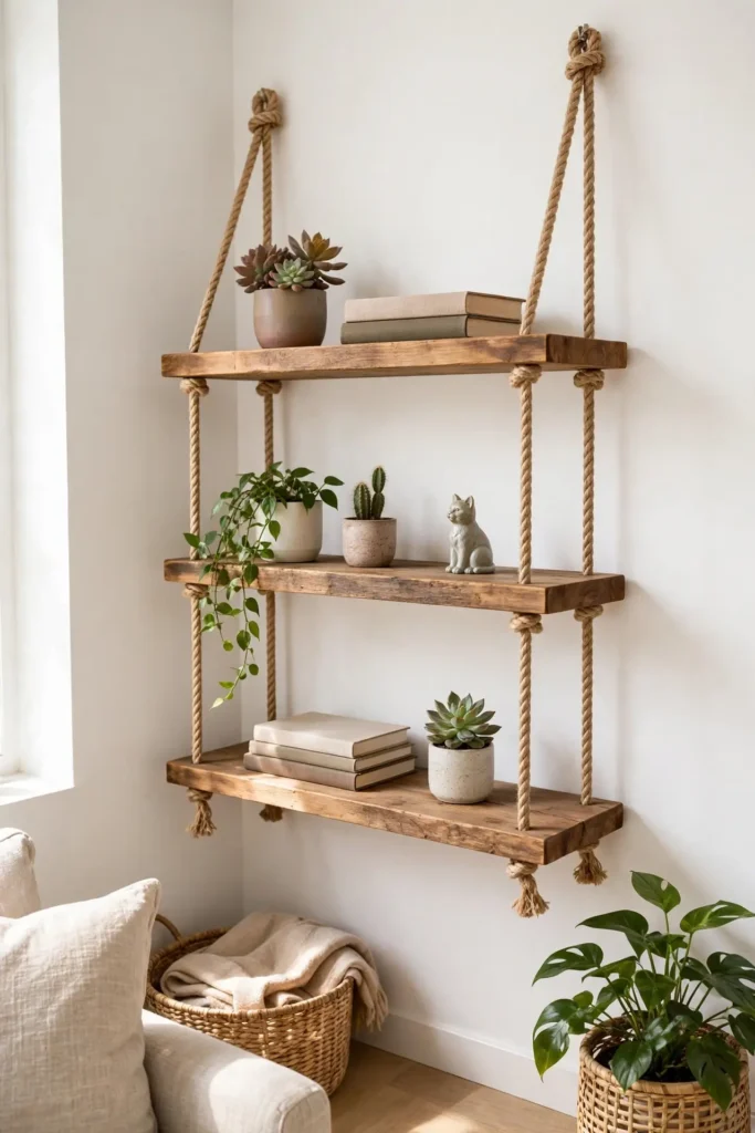 Trapeze Rope Shelves