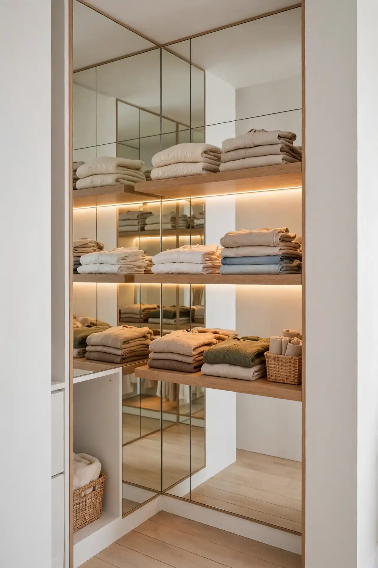 Mirror Backed Shelves