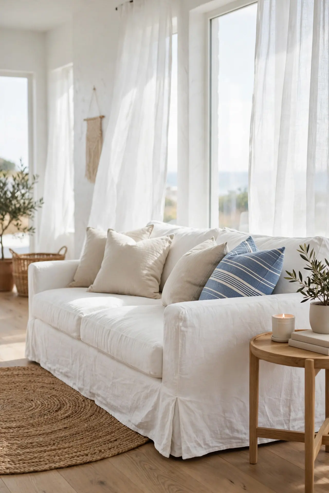 Slipcovered Linen Sofa