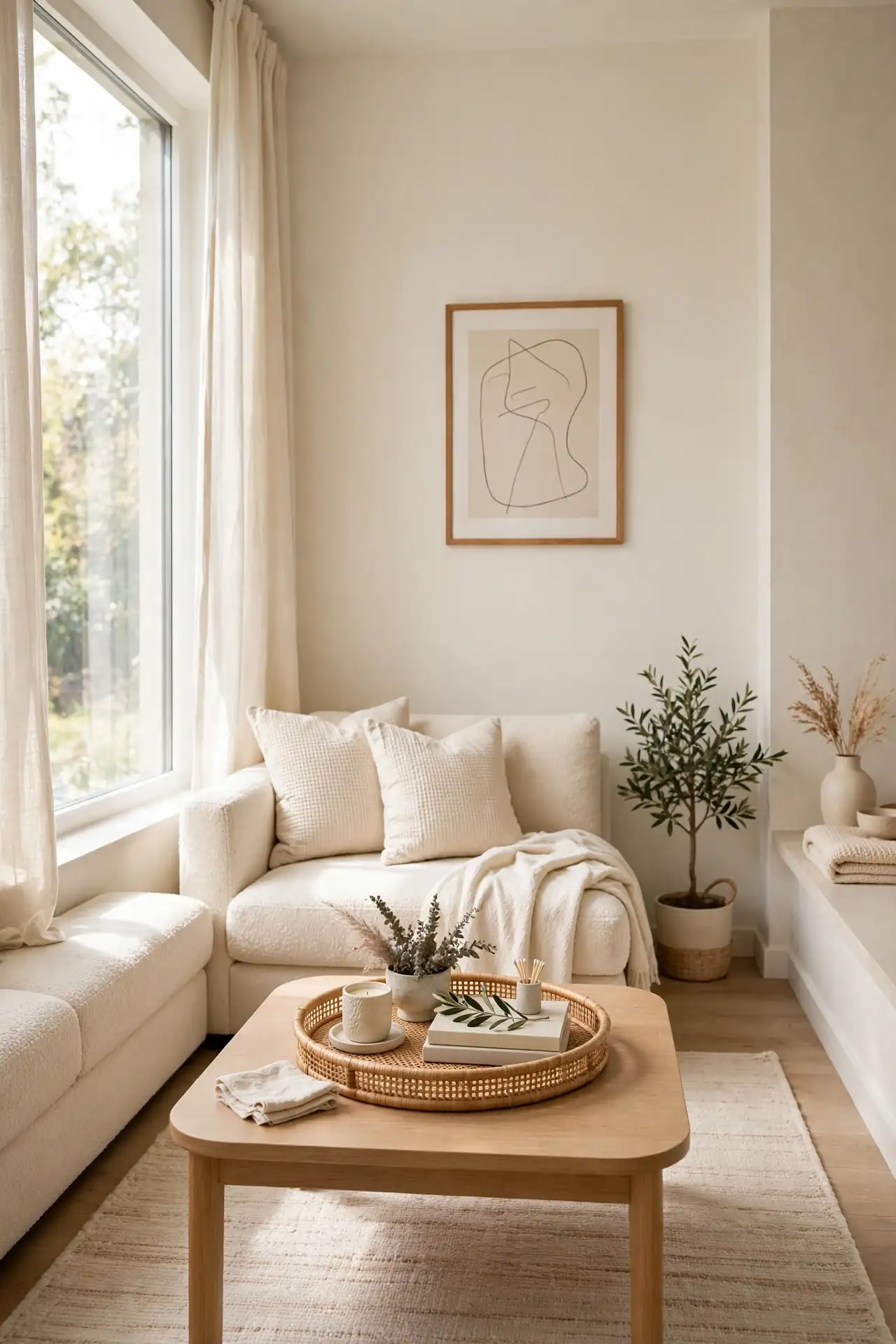 Round Tray Focus - Coffee Table Decor Ideas for Small Living Rooms