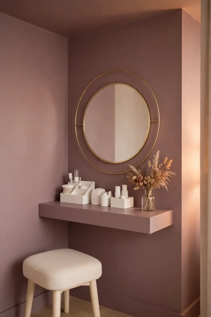 Muted Mauve Vanity Area
