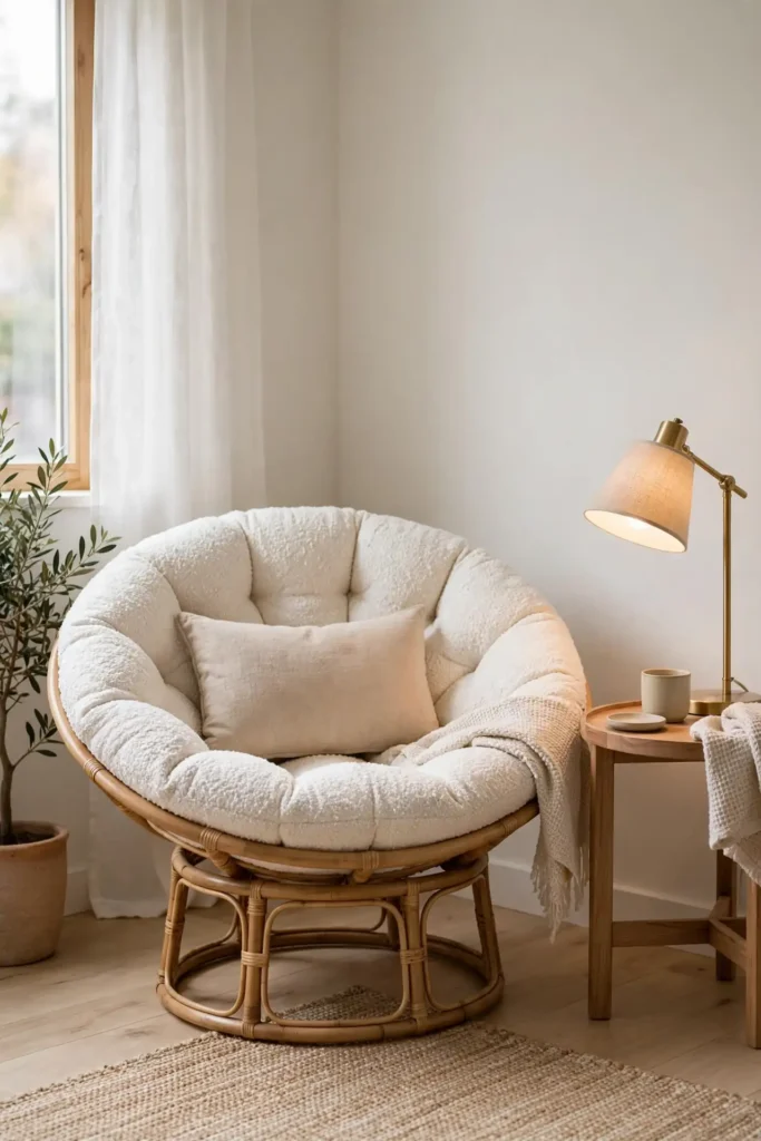 Boucle Papasan Chair