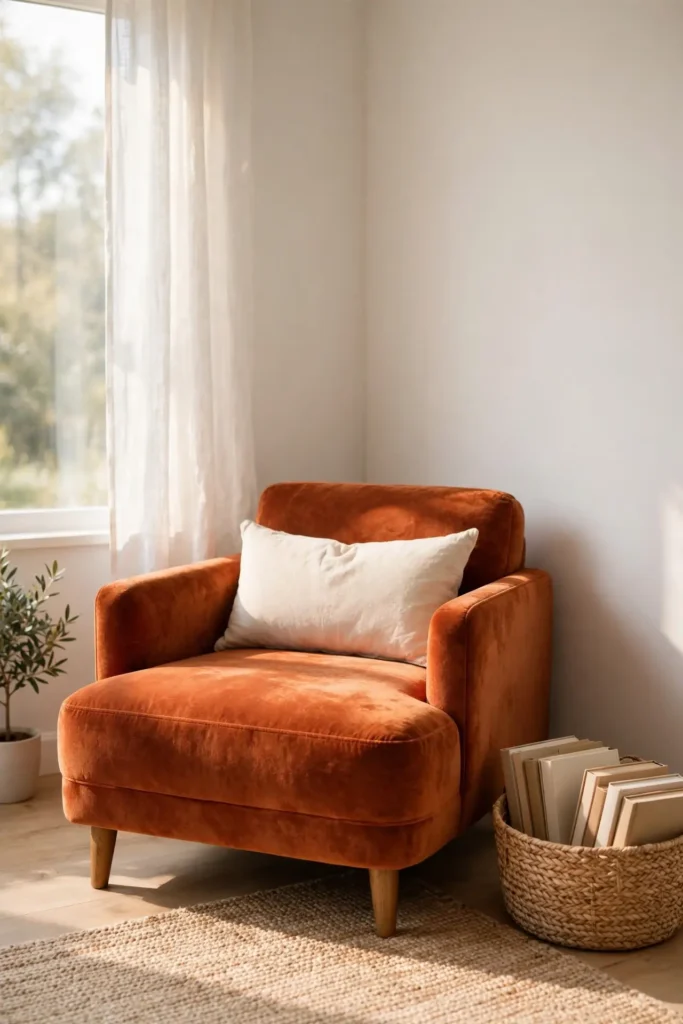 Rust Velvet Lounger