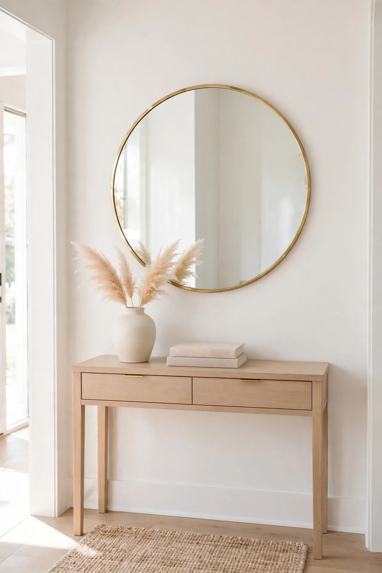 Statement Mirror for console table decor ideas for entryway