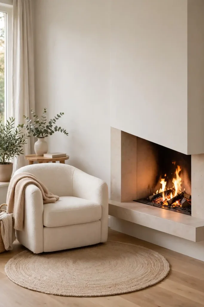 Cozy Angled Hearth
