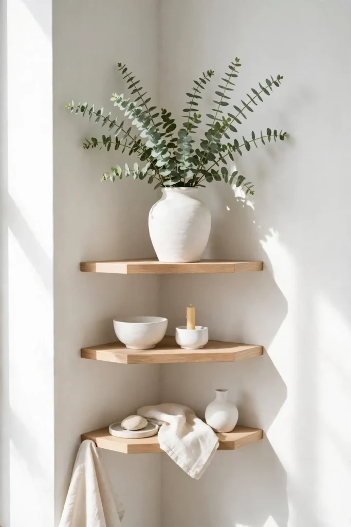 Fresh corner shelf decor ideas