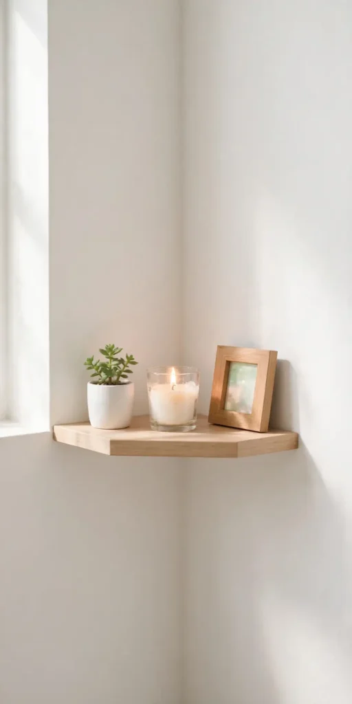 Small corner shelf decor ideas