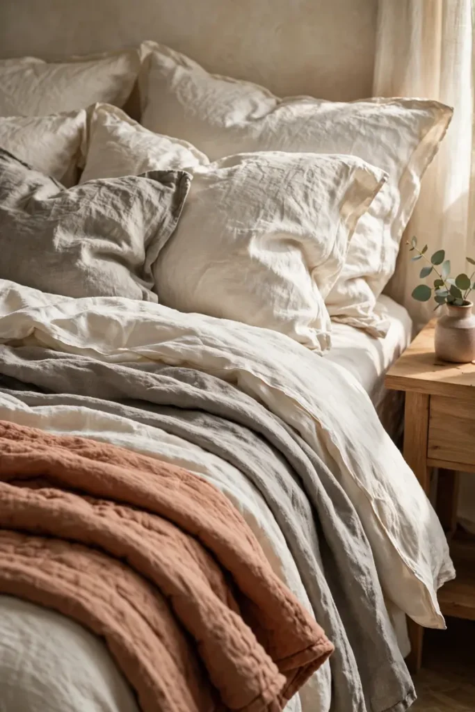 Layered Linen Bedding