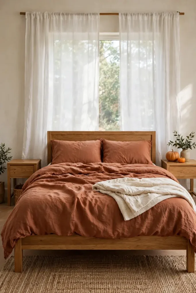 Rust Linen Bedding