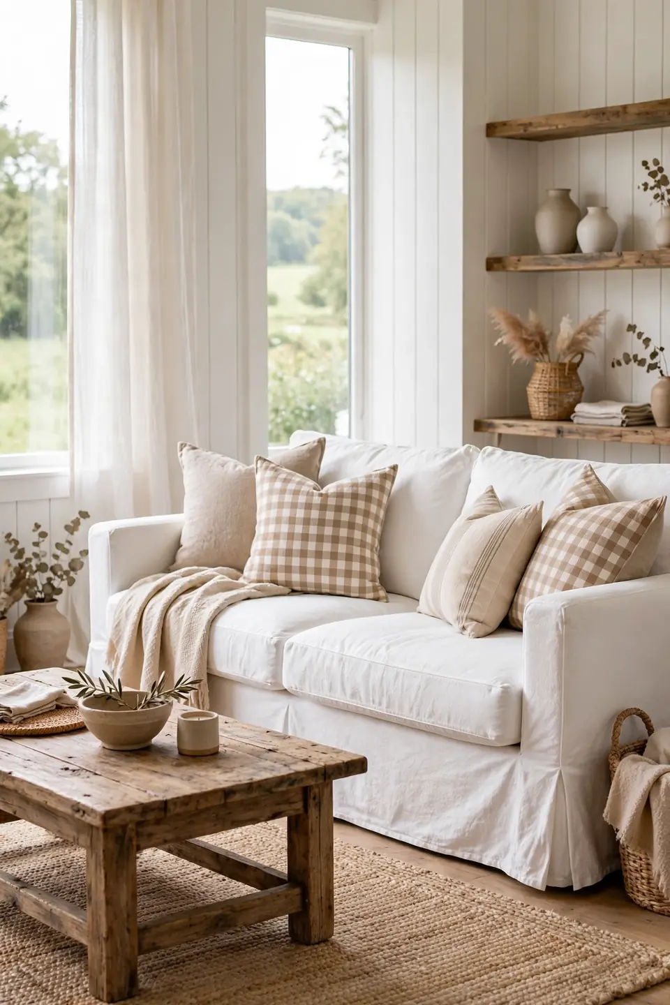 Slipcovered Sofa Layers