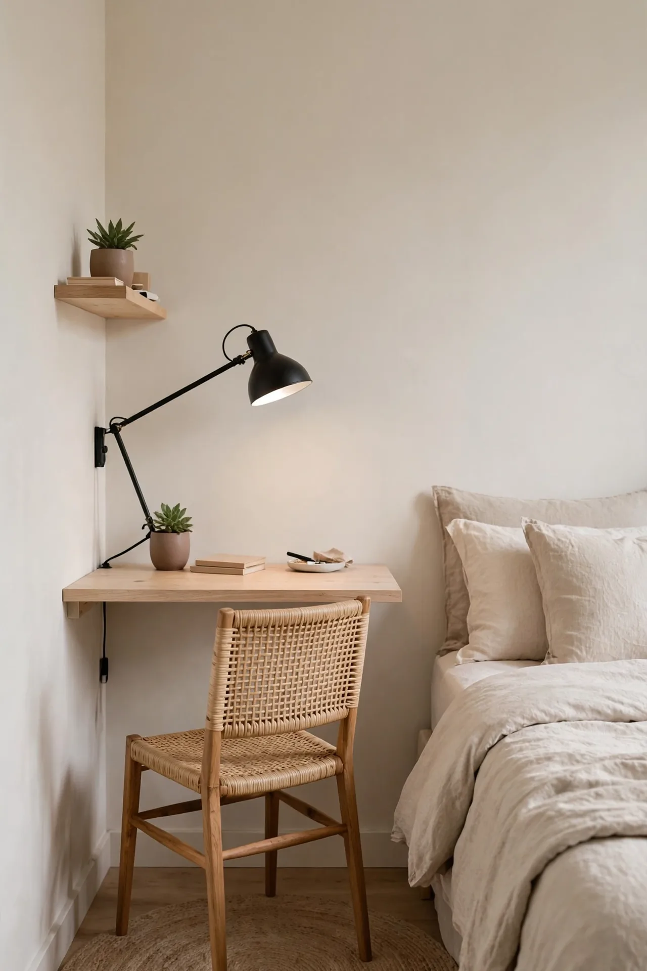 Bed-Adjacent Desk Wall