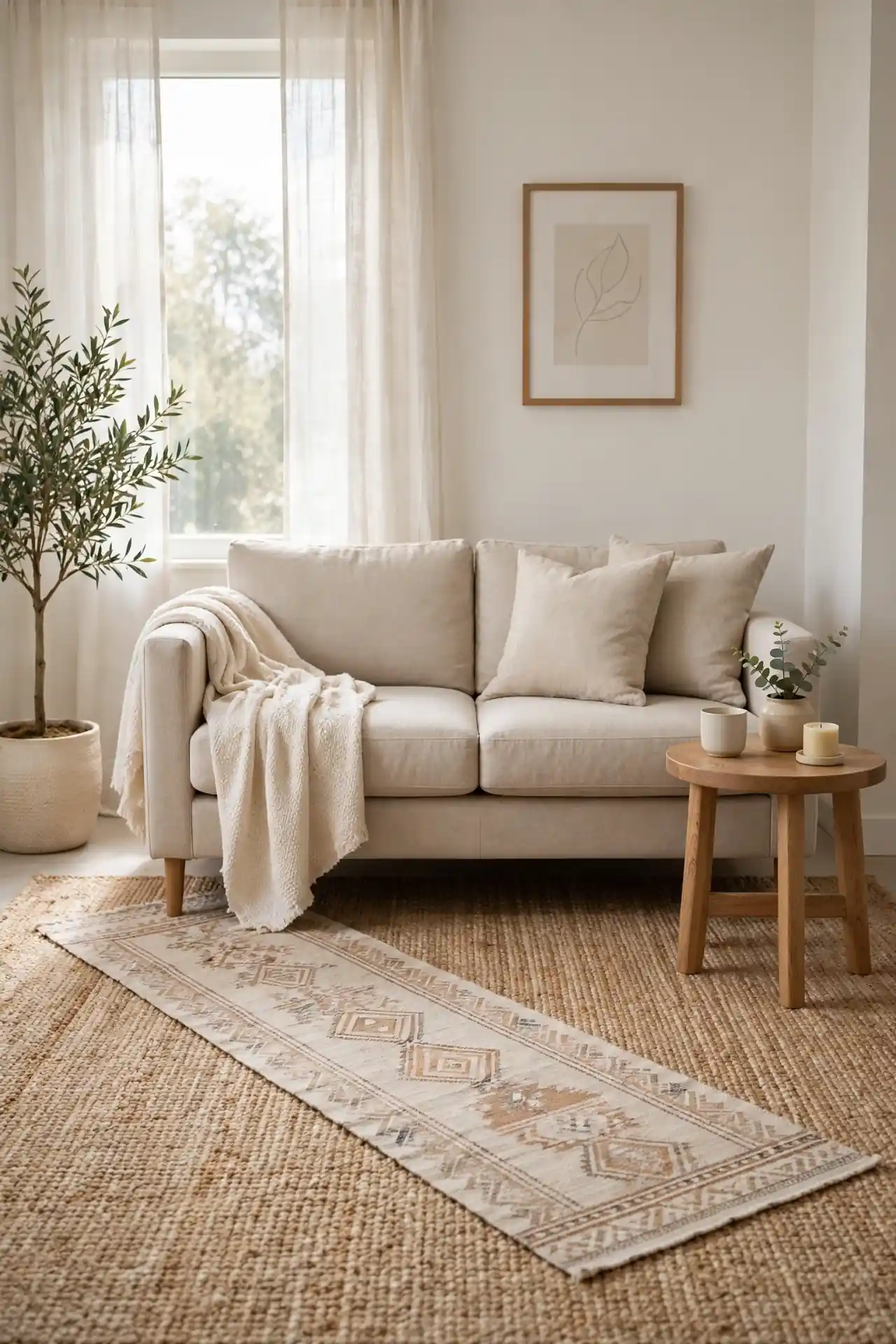 Runner Cross Layer for cozy living room decor with layered rugs
