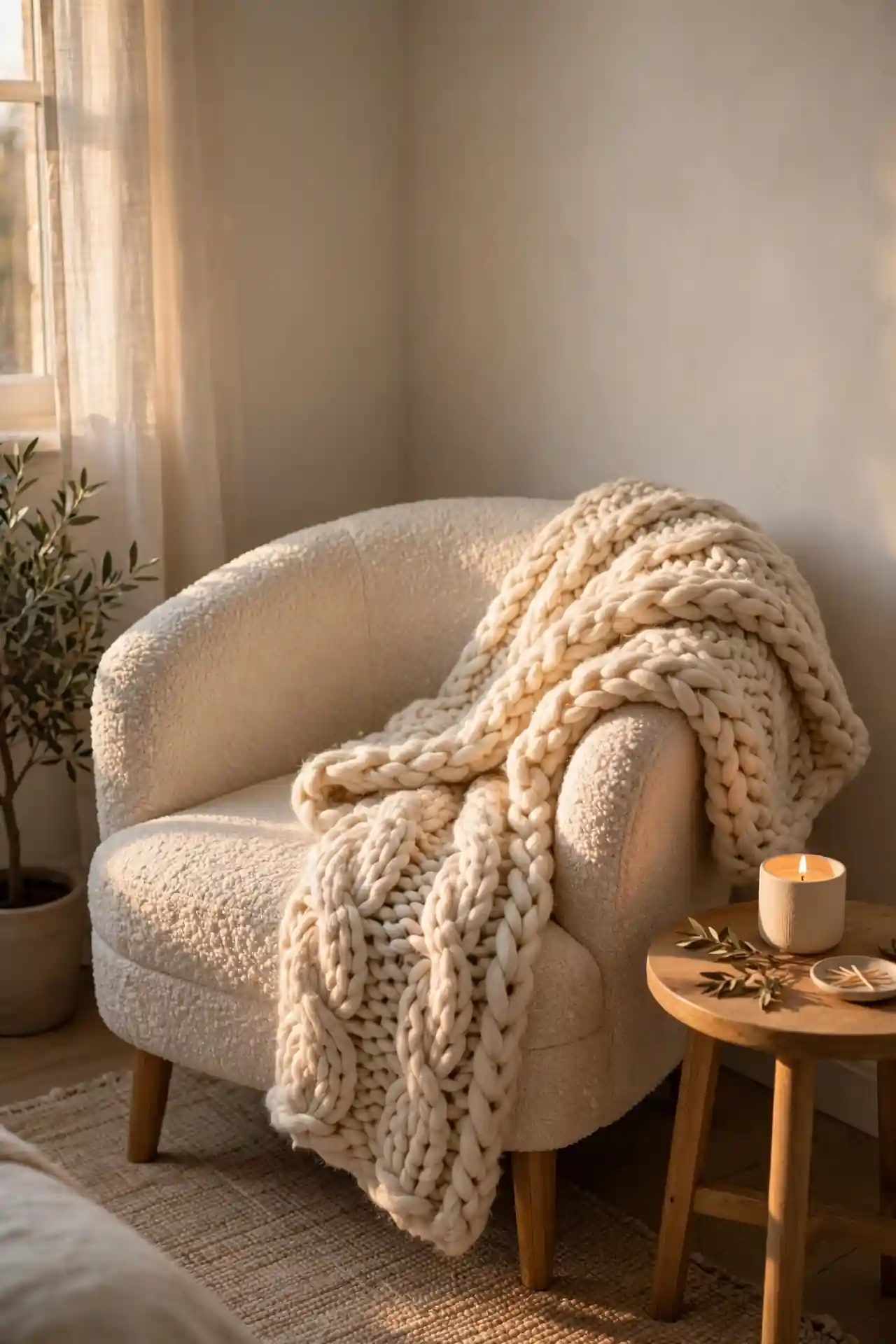 Cream Boucle Accents