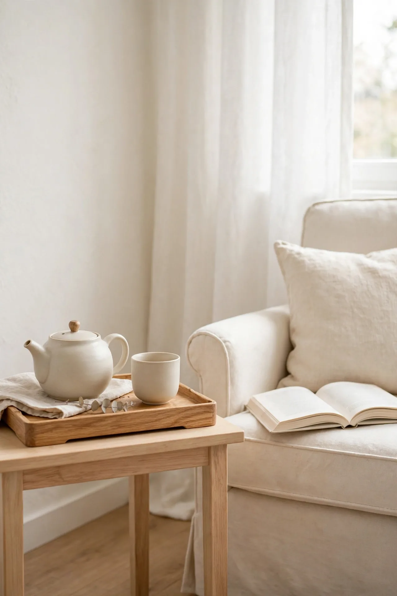 Tea Tray Ritual for cozy reading corner ideas in bedroom