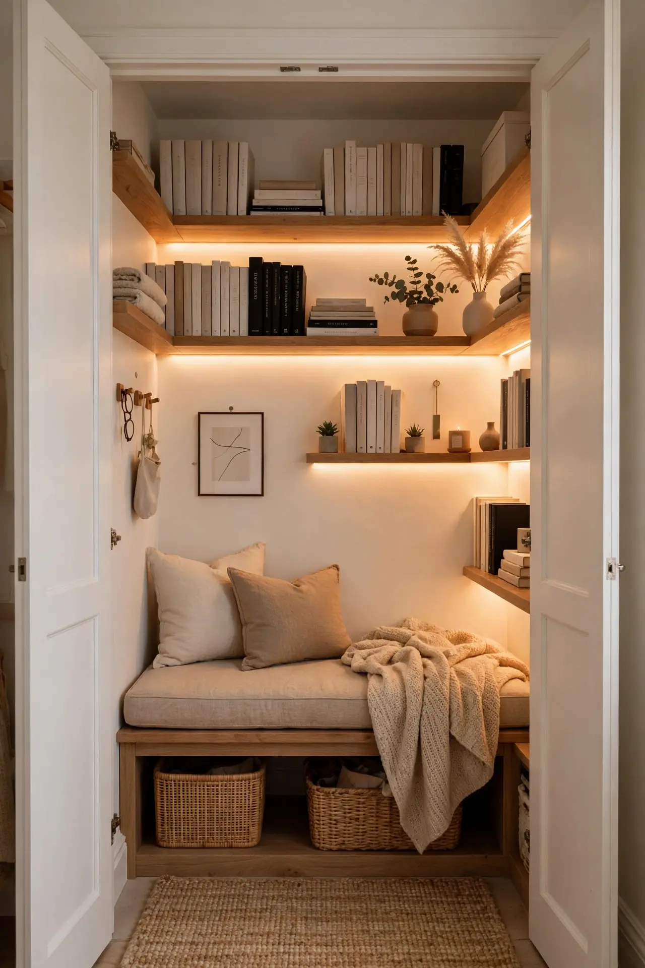 Closet Nook Conversion - Cozy Reading Nook Ideas for Small Spaces