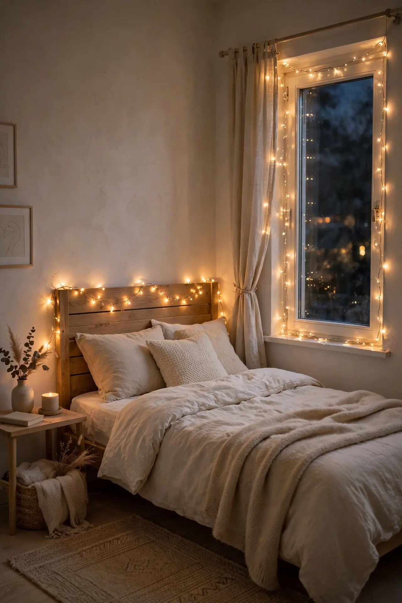 Fairy Light Magic - Cozy Small Bedroom Ideas for Women